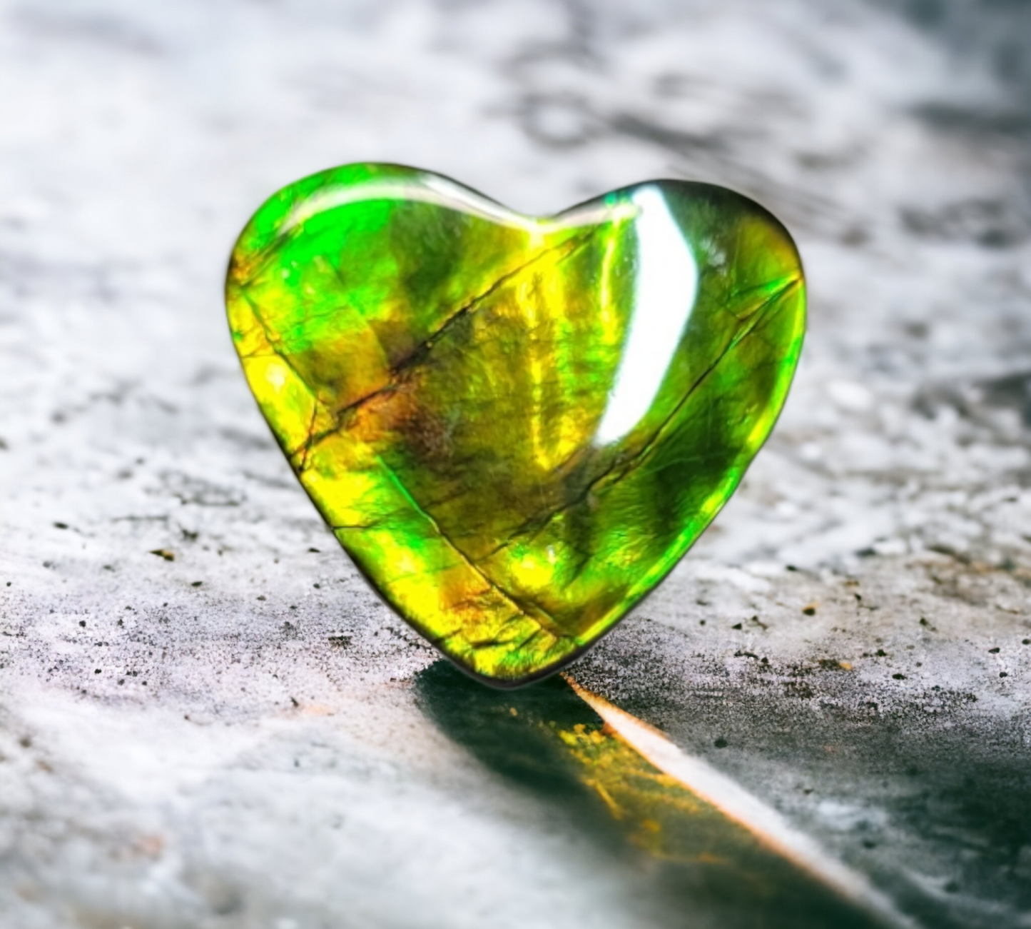 Ammolite Stone : MIS00715 (Heart Shape)